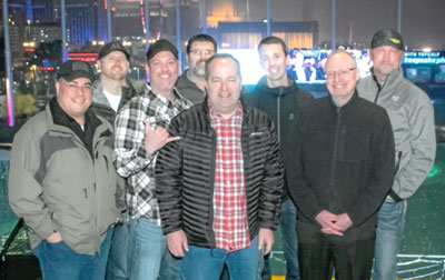 Paul Lautrup pictured with a group of colleagues