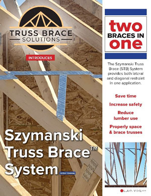 Image of marketing brochure for the Szymanski Truss Brace System