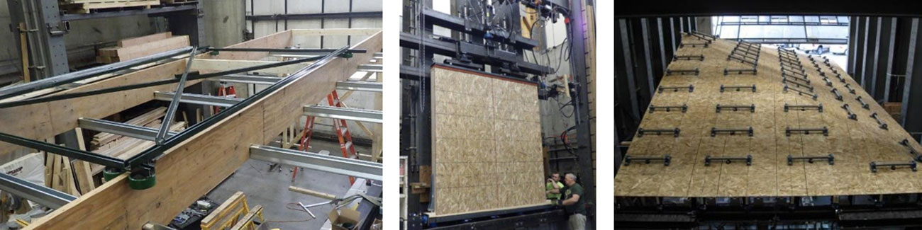 Collage of large scale testing photos